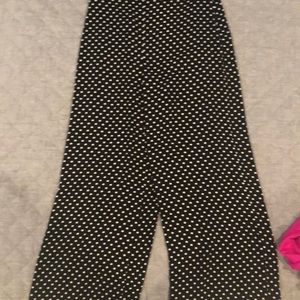 Black wide leg cropped pants